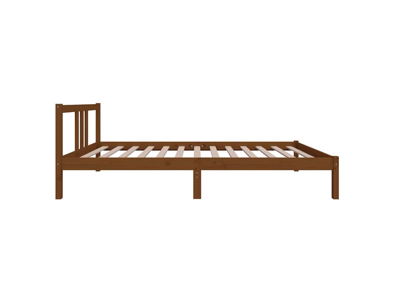  Lit simple- lit adulte -  cadre de lit sans matelas marron miel bois massif 100x200 cm  - Conforama D