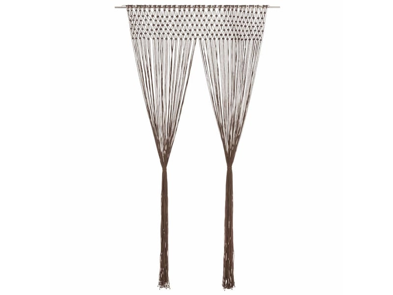  Rideau en macramé, rideau de porte taupe 140x240 cm coton cf43867  - Conforama A