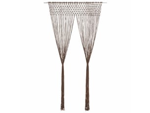 Rideau en macramé, rideau de porte taupe 140x240 cm coton cf43867