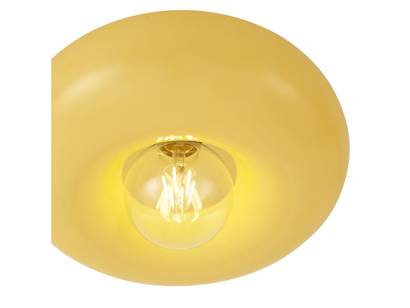  Retro plafondlamp zwart met geel glas 30cm - glaze  - Conforama B