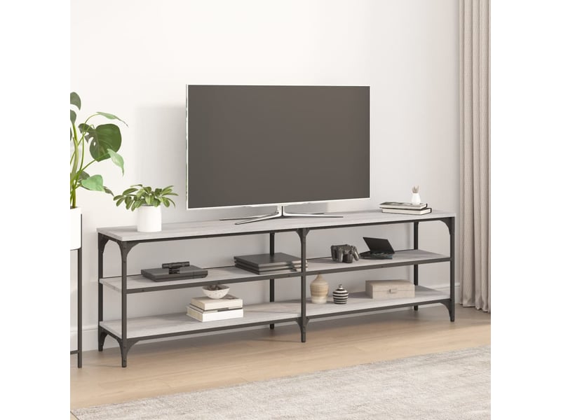  Meuble tv - banc tv - meuble de rangement sonoma gris 160x30x50 cm bois d'ingénierie  - Conforama B