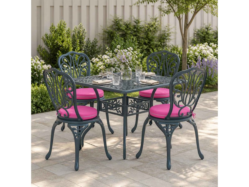 Lot de 4 coussins de siège, coussins d'assise soest 100 % polyester rose cf60494 - Conforama B