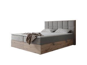 Lit coffre 120x200cm <strong>IDOHOME</strong>  <strong>LAVIO II</strong> coloris gris