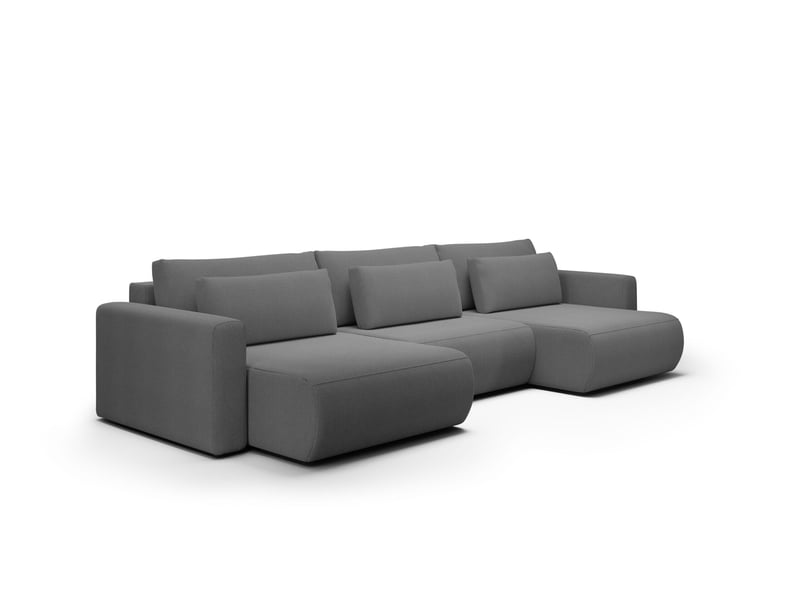 Canapé d'angle convertible 5 places welly u gris - Conforama A