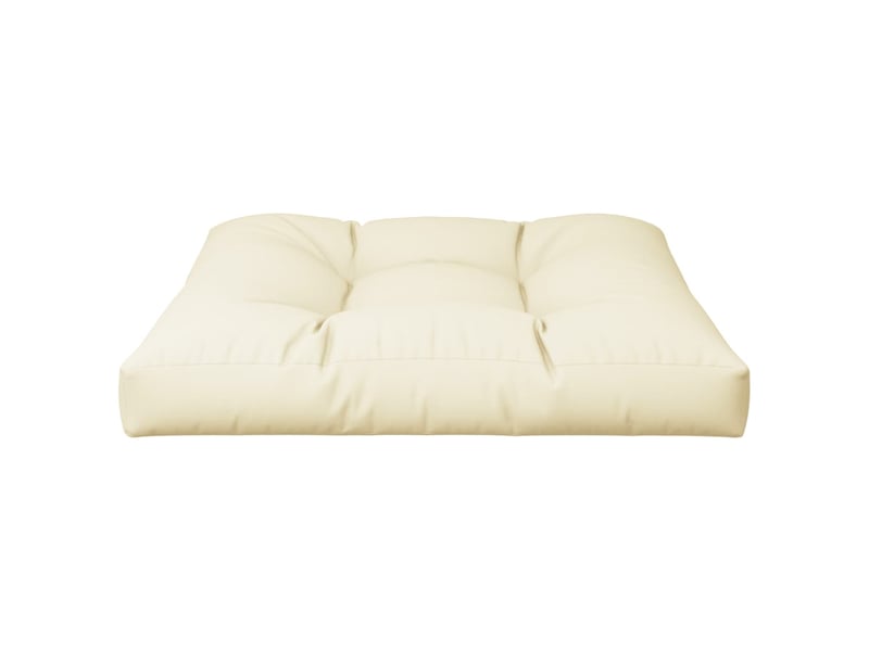  Coussin de palette, coussin de chaise, coussin de canapé crème 70x70x12 cm tissu cf55340  - Conforama D