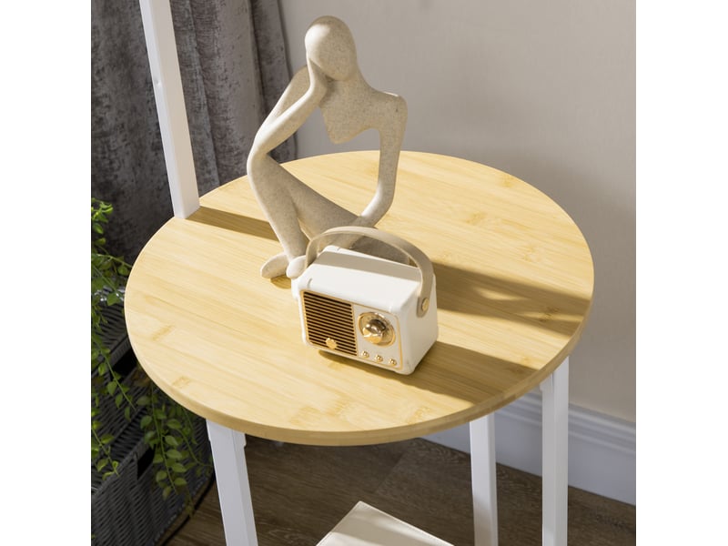  Lampadaire 43x39,5x162 cm avec deux tablettes métal blanc  - Conforama C