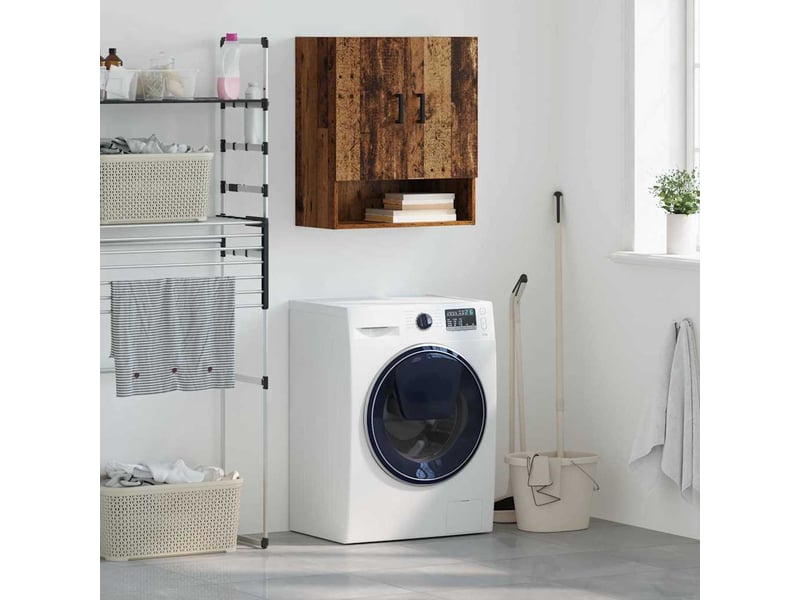  Meuble mural, rangement salon 60 x 31 x 70 cm bois d'ingénierie vieux bois shl1167  - Conforama B