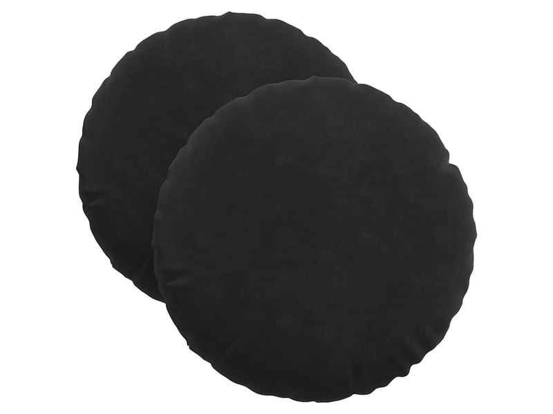  Lot de 2 coussins de siège, coussins décoratifs noir ø 40 x 13 cm velours cf59935  - Conforama A