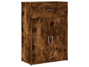 Buffet - bahut - meuble de rangement chêne fumé 60x30x84 cm bois d'ingénierie