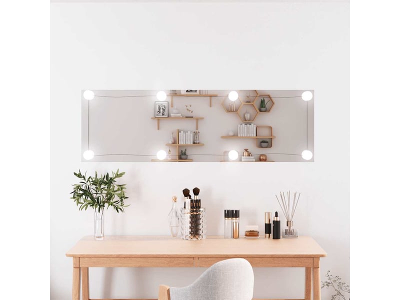 Miroir mural avec lumières led 30x100 cm verre rectangulaire cf62815  - Conforama B
