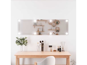 Miroir mural avec lumières led 30x100 cm verre rectangulaire cf62815