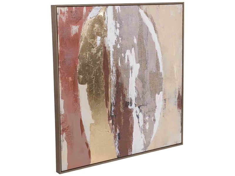  Tableau peint à la main avec cadre en bois doré 103x4x103h cm  - Conforama A