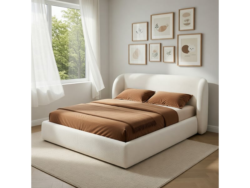  Canapé-lit pour enfant 90 x 200 cm, avec rangement hydraulique, en velours, rose  - Conforama B
