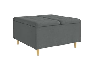 Ottoman, repose pied salon avec rangement gris foncé 80x80x45 cm tissu