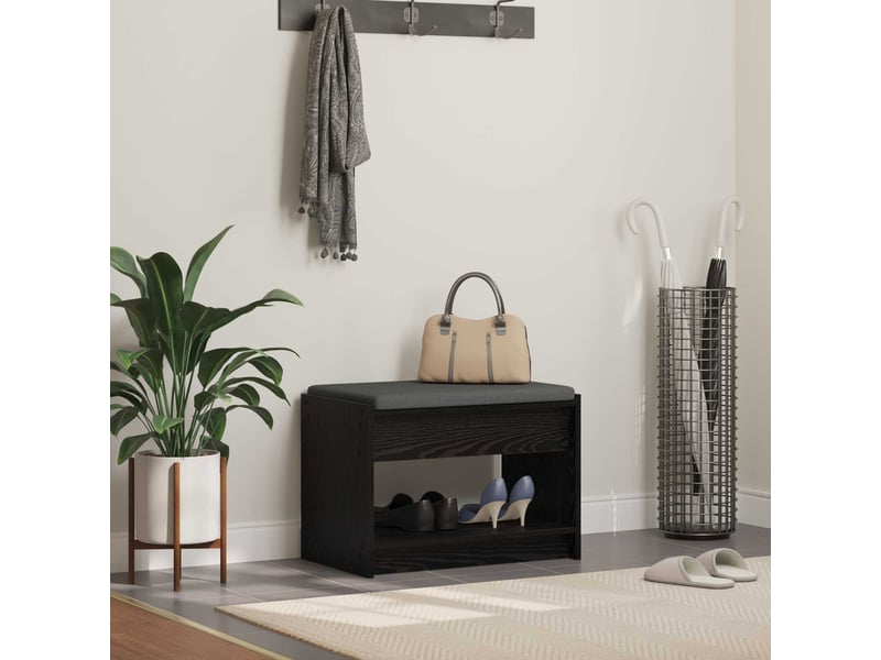  Banc d'entrée, banc interieur chêne noir 63x38x45 cm  - Conforama B