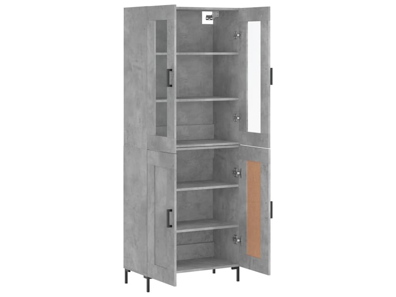  Buffet haut - bahut - meuble de rangement gris béton 69,5x34x180 cm bois d'ingénierie  - Conforama D