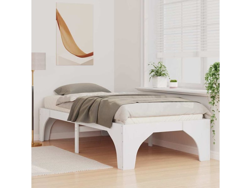  Lit simple- lit adulte -  cadre de lit blanc 80 x 200 cm pin massif  - Conforama B