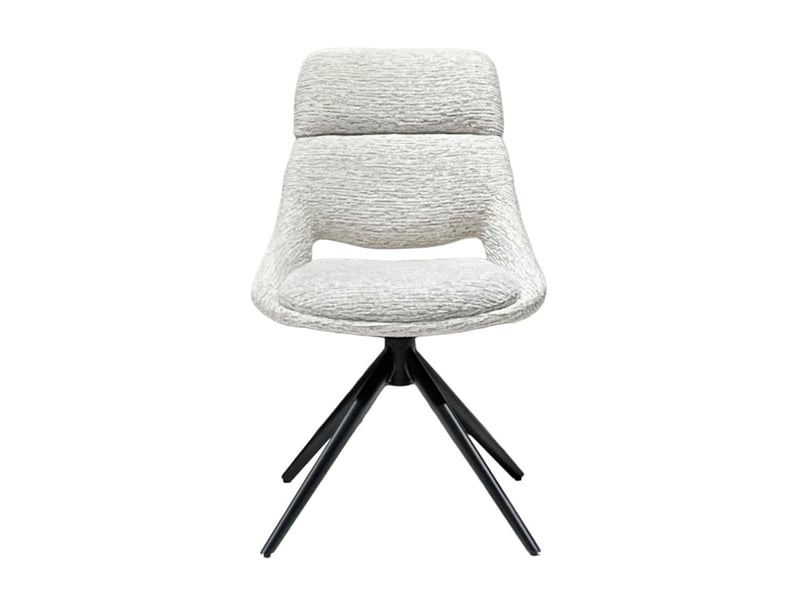  Lot 2 chaises repas pivotantes 360° tissu écru pieds métal – maple  - Conforama C