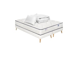 Ensemble matelas et sommier 160x200 cm Ressorts ensachés + mousse SIMMONS soutien Ferme épaisseur 23 cm