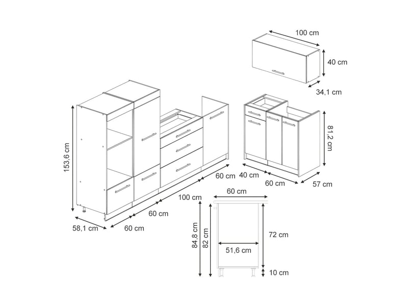 Vicco cuisine, anthrazit-gold landhauschêne de force doré, 380cm, pt chêne - Conforama B