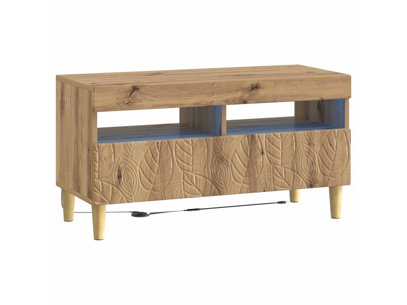 Ensemble de 3 meubles tv - banc tv - meuble de rangement led delft chêne artisanal - Conforama E