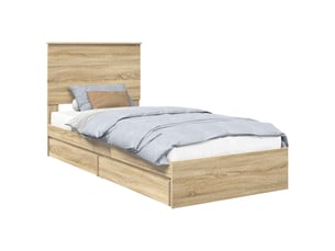 Lit simple 90x190 cm    coloris marron
