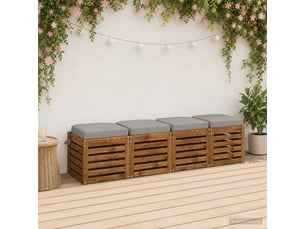 Lot de 4 coussins de siège, coussins d'assise soest 100 % polyester gris cf60789