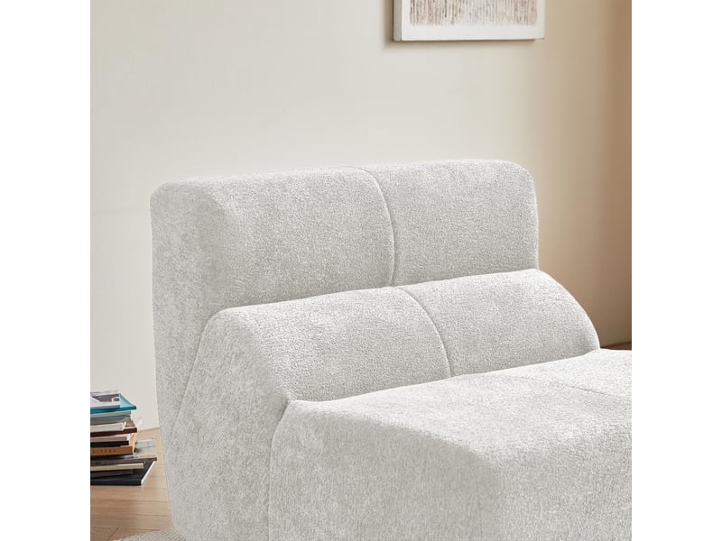  Canapé parresseux - fauteuil simple relax une place - canapé de sol - en velours doux - blanc  - Conforama E