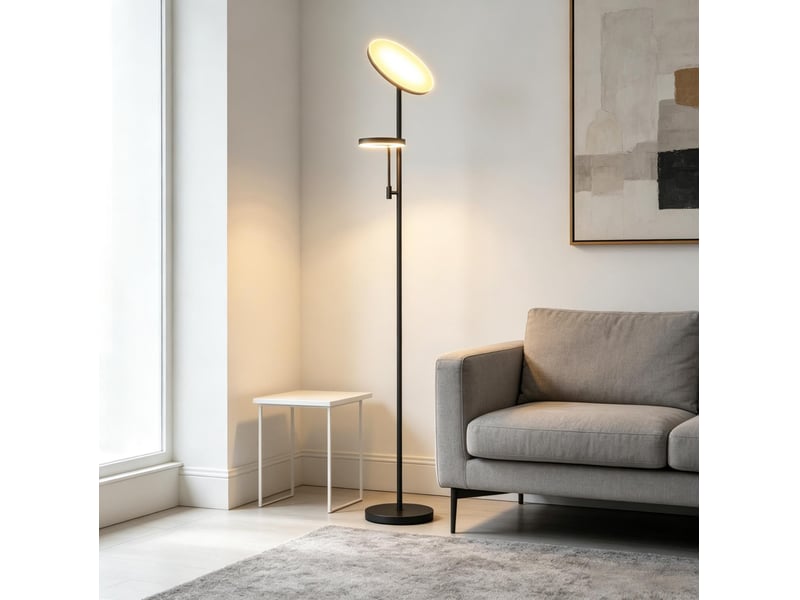  Lampadaire led double éclairage réglable 42 w homvra  - Conforama D
