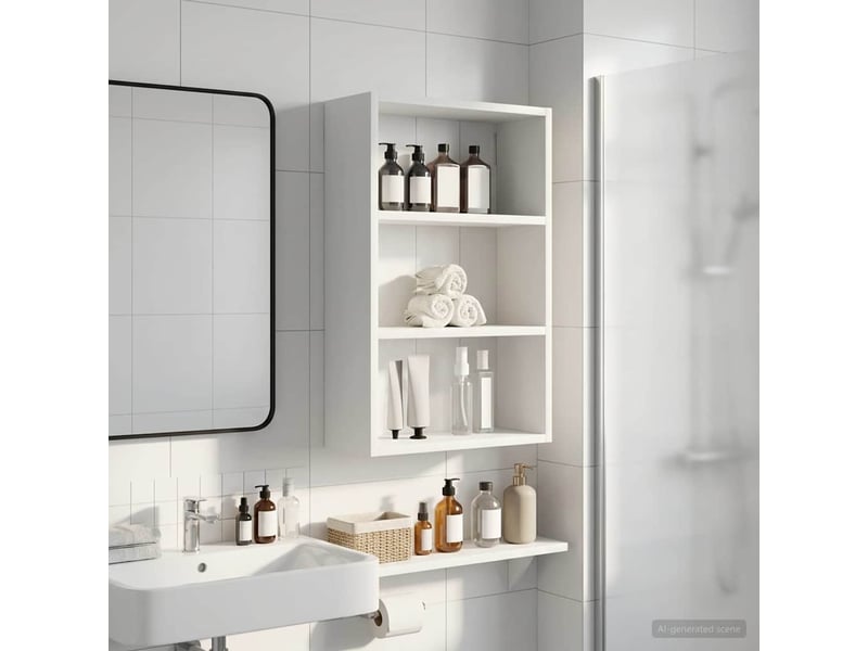  Armoire murale de salle de bain, cabinet de salle de bain blanc 40 x 16 x 62,5 cm cf65185  - Conforama D