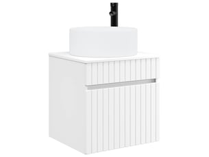 Meuble de lavabo mural, rangement salle de bain blanc 49x44.5x65.5 cm