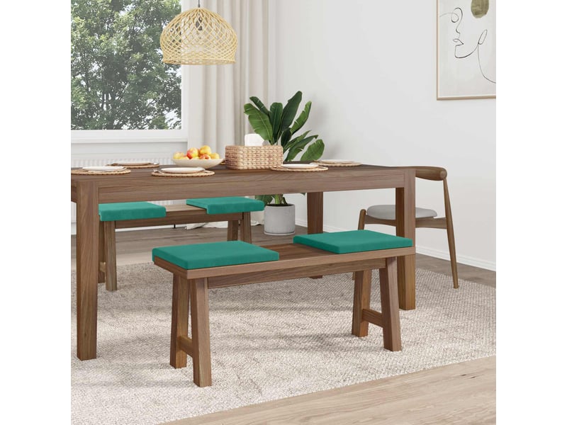  Lot de 4 coussins de banc, coussins d'assise, coussins pour chaisecanapé velours turquoise profondeur 35 cm cf52627  - Conforama C