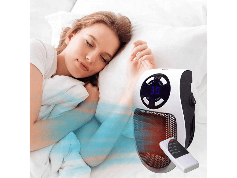  Chauffage soufflant économique 500 w ptc, mini chauffage électrique portable avec affichage led et thermostat numérique, multicolore XLH-ZLS-005900ZLS - Conforama E