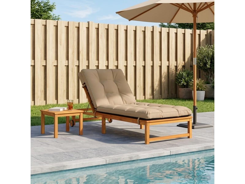  Coussin de transat, coussin pour bain de soleil vianen 100 % polyester sable 200 x 80 x 8 cm cf56345  - Conforama B