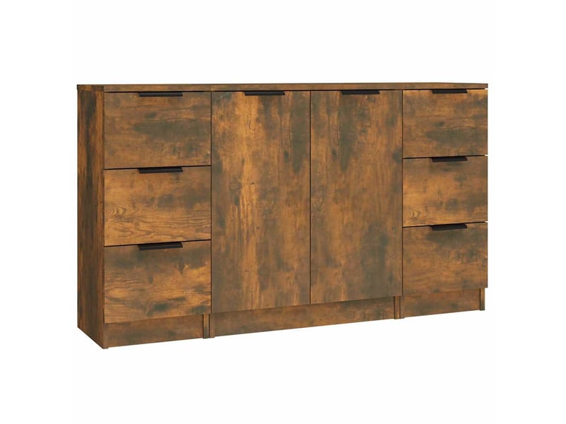  Buffets 3 pcs - bahut - meuble de rangement chêne fumé bois d'ingénierie  - Conforama A
