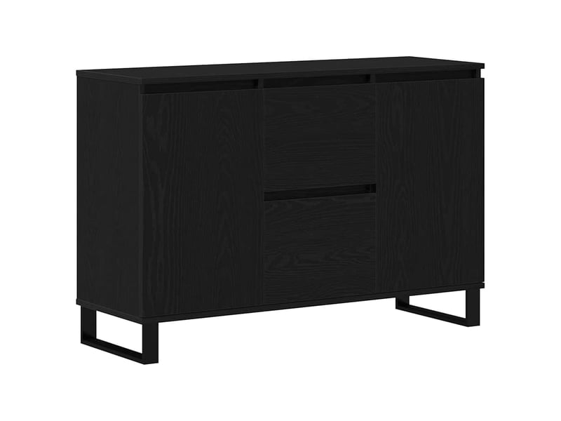  Buffet - bahut - meuble de rangement chêne noir 101,5 x 35 x 70 cm bois d'ingénierie  - Conforama A