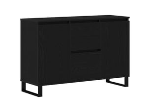 Buffet - bahut - meuble de rangement chêne noir 101,5 x 35 x 70 cm bois d'ingénierie