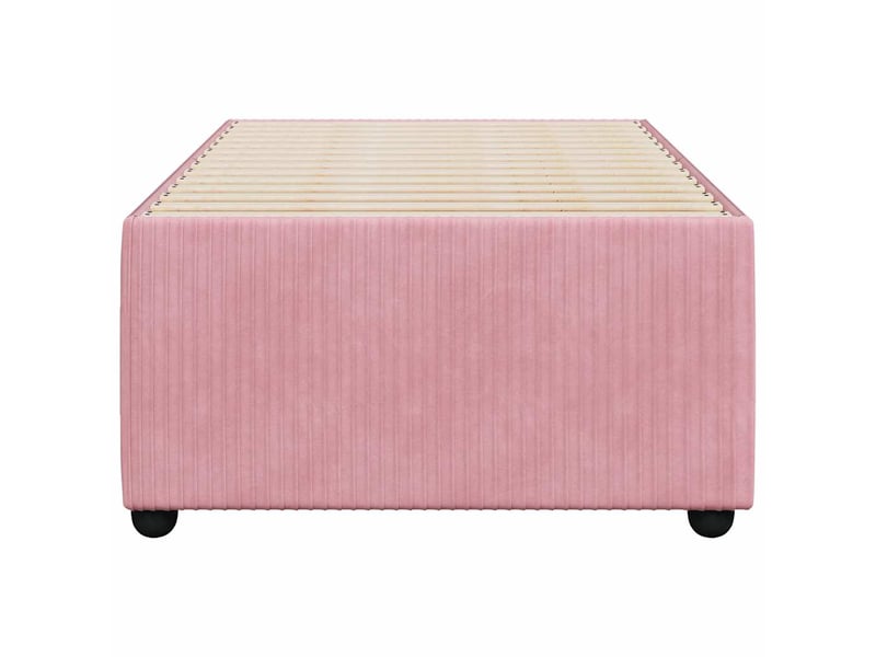  Lit simple- lit adulte -  cadre de lit sans matelas rose 80x200 cm velours  - Conforama C