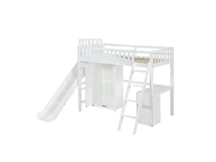 Lit mezzanine 90x200 cm <strong></strong>  <strong></strong> coloris blanc