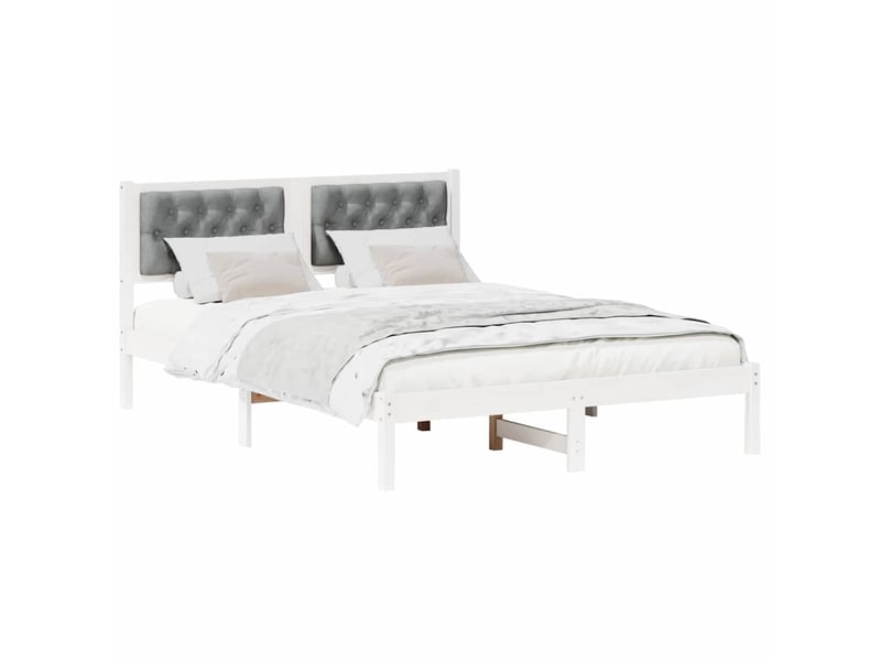  Lit double- lit adulte -  cadre de lit gris clair 150 x 200 cm pin massif  - Conforama B