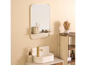 Miroir rectangulaire à fixer coloris beige <strong>5FIVE SIMPLY SMART</strong>  <strong>ARGILEO</strong> - 10.2 cm x 40 cm