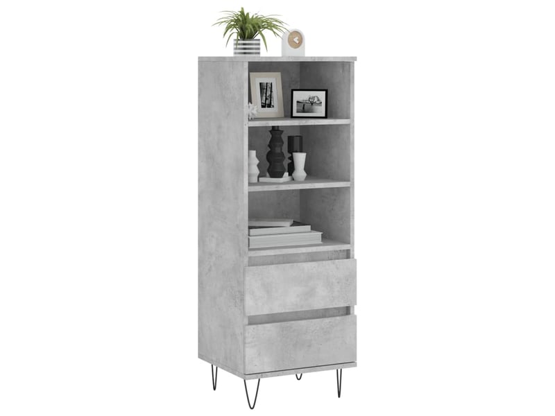  Buffet haut - bahut - meuble de rangement gris béton 40x36x110 cm bois d'ingénierie  - Conforama C