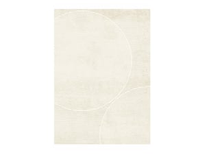 Tapis de salon chambre - peluche courte haute densité - motifs géométriques crème - antidérapant 120x170cm