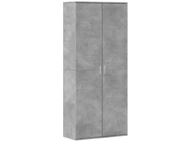 Buffet haut, meuble de rangement salon gris béton 80x35x180 cm bois d'ingénierie - Conforama A