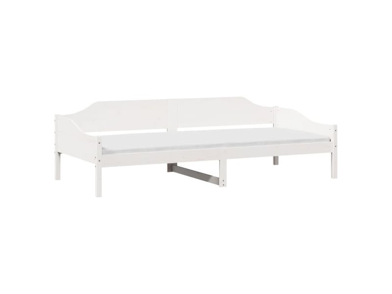 Lit simple- lit adulte -  cadre de lit sans matelas blanc 80x200 cm bois massif de pin  - Conforama B
