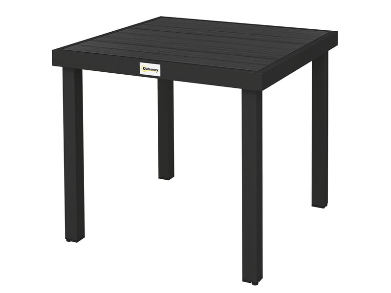  Table de jardintable à manger effet bois, 78 x 78 cm, noire  - Conforama B
