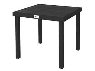 Table de jardintable à manger effet bois, 78 x 78 cm, noire