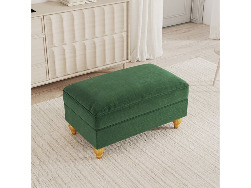  Tabouret en chenille - vert - chenille - 90x56.5x49 cm - 13 kg - design convertible avec jupe plissée - dossier segmenté  - Conforama C