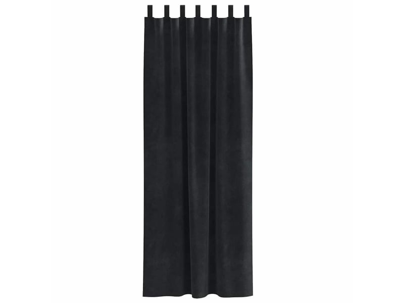  Lot de 2 rideaux, rideaux de fenêtre noir 140 x 245 cm velours cf44100  - Conforama D