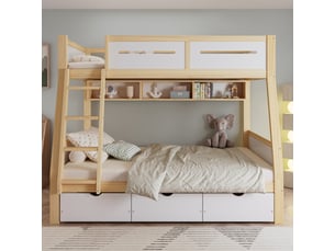 Lit superposé 120x200 cm <strong>MERAX</strong>  <strong>lit enfant bicolore</strong> coloris bicolore